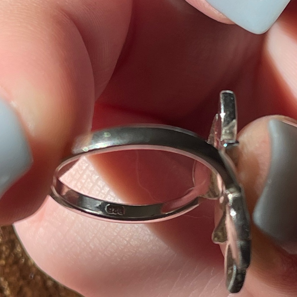 Sterling Silver Created Opal Leaf Ring - image 4